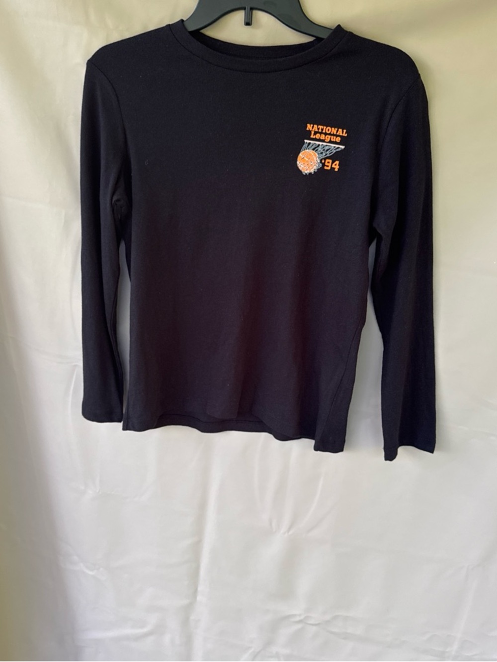 Old Navy Black Long Sleeve 'Championship Finals' Graphic Tee with Orange Print